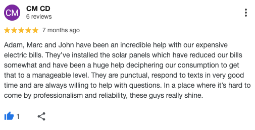 El Rosario Google Review